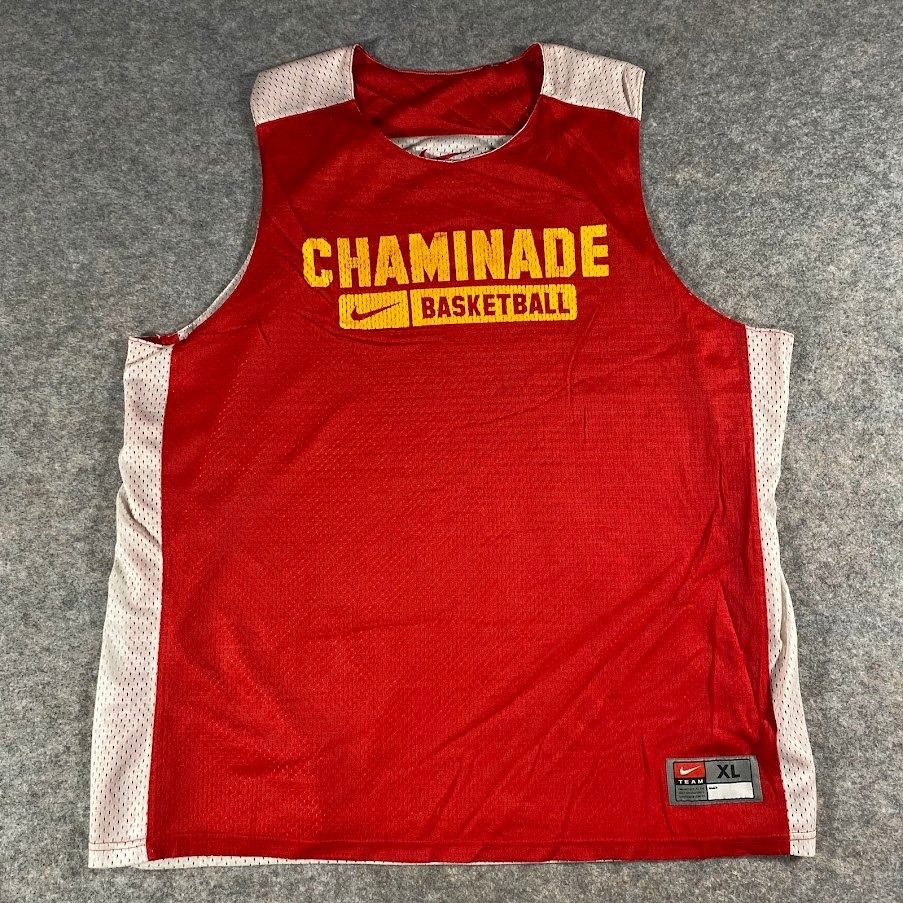 Nike Team Chaminade Basketball Jersey Red White Mens Xl Sports Reversible Vtg